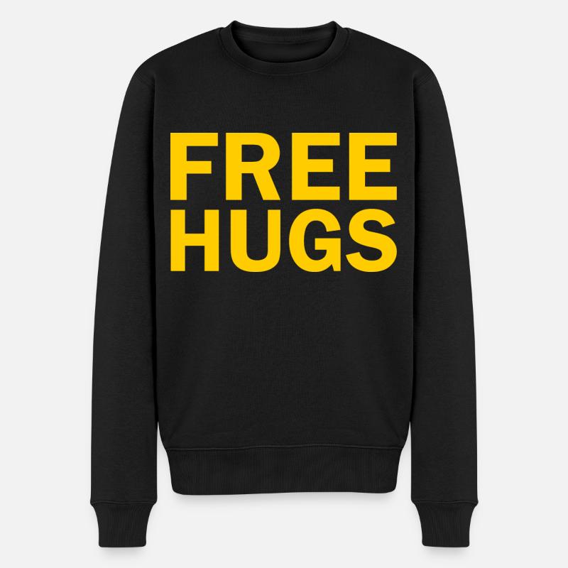 Free hugs - Männer Premium Bio Pullover - Schwarz