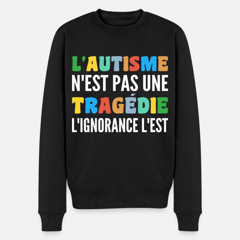L'autisme N'est Pas Une Tragédie - Pull Premium bio Homme - noir
