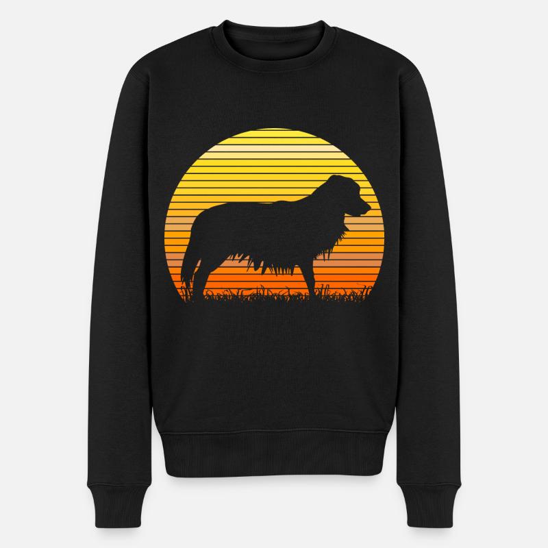 Silhouette de Kooikerhondje Kooiker Sunrise - Pull Premium bio Homme - noir