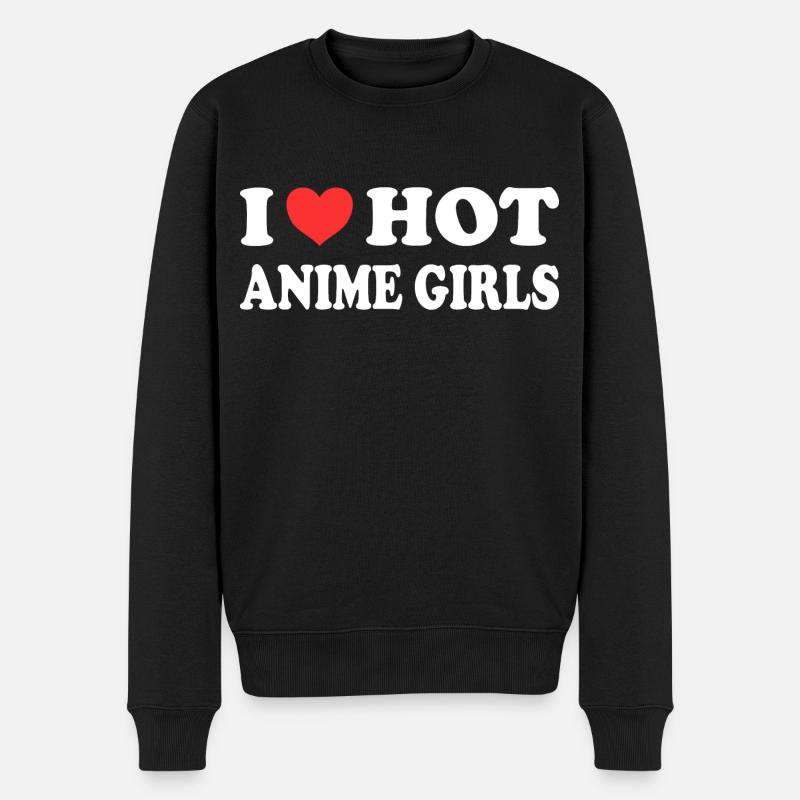 J'aime Les Filles d'Anime - Pull Premium bio Homme - noir