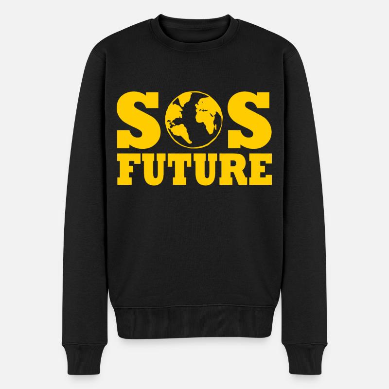 Sos future - Männer Premium Bio Pullover - Schwarz
