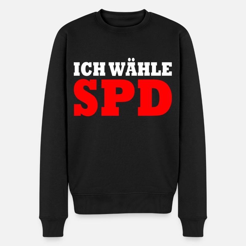 Ich wähle spd - Männer Premium Bio Pullover - Schwarz