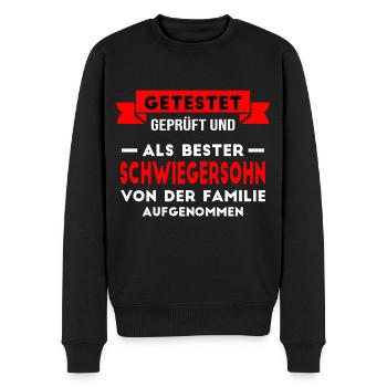 Bester Schwiegersohn der Welt. - Männer Premium Bio Pullover - Schwarz - Vorne - Nico (187cm)