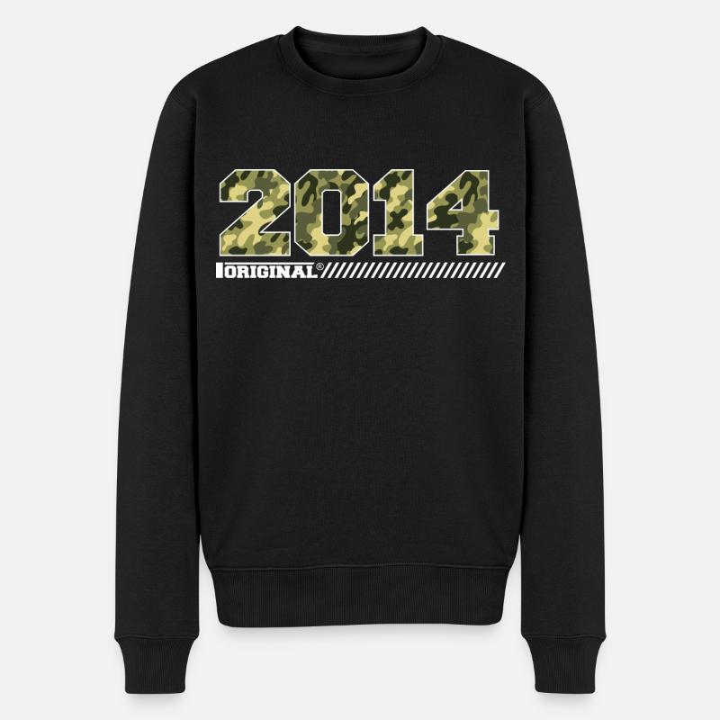 2014 Jubiläumsgeschenk Jahrgang 2014 Armee - Männer Premium Bio Pullover - Schwarz