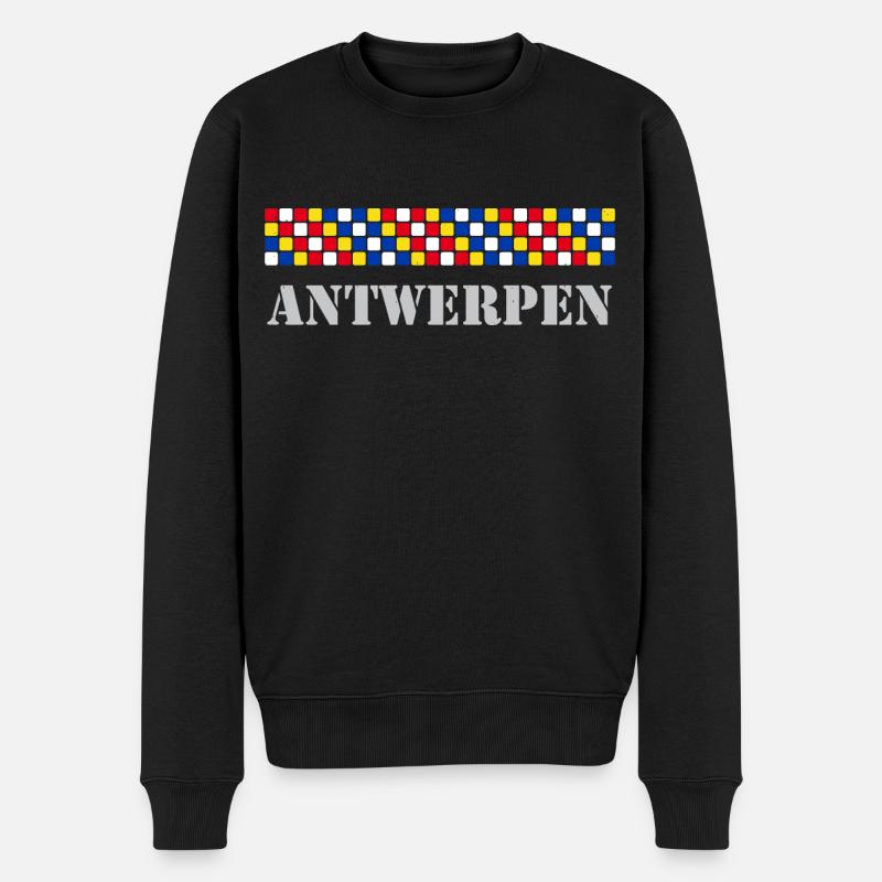 Antwerpen - Männer Premium Bio Pullover - Schwarz