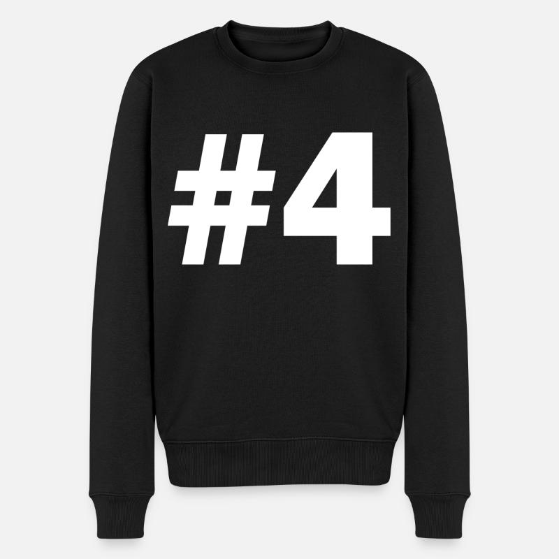 #4 - Männer Premium Bio Pullover - Schwarz