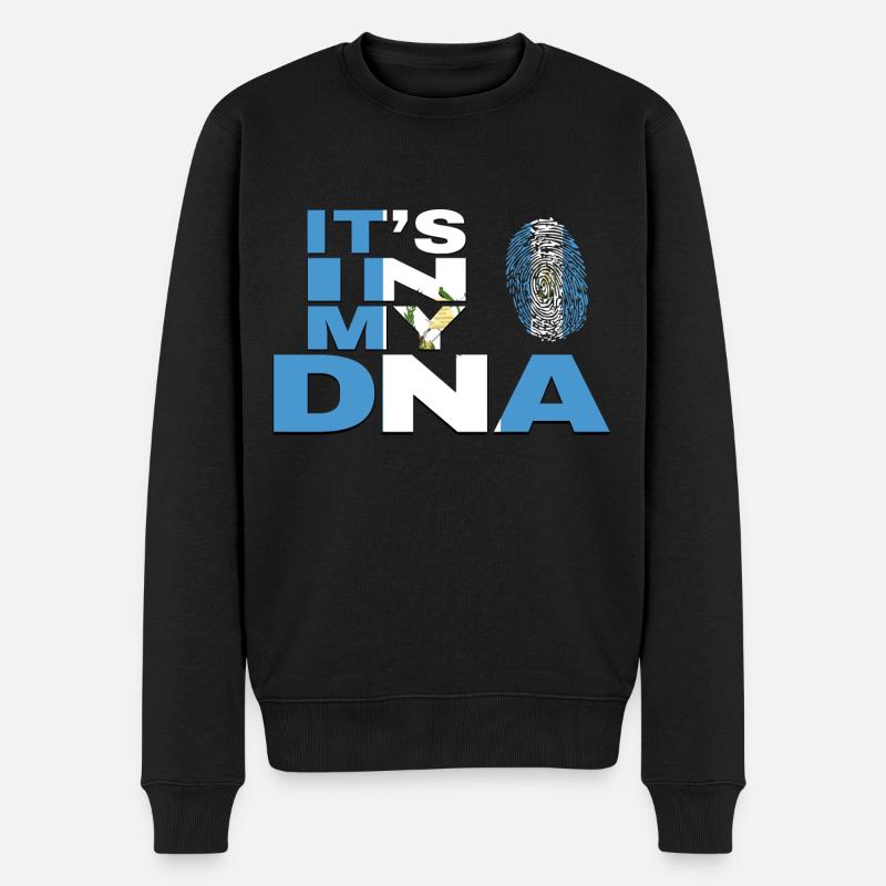 ES IST IN MEINER DNA GUATEMALA FINGER - Männer Premium Bio Pullover - Schwarz