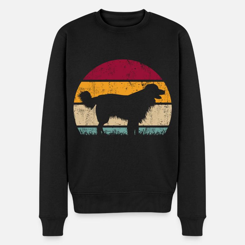 Hovawart Hunderasse Retro Vintage Silhouette - Männer Premium Bio Pullover - Schwarz