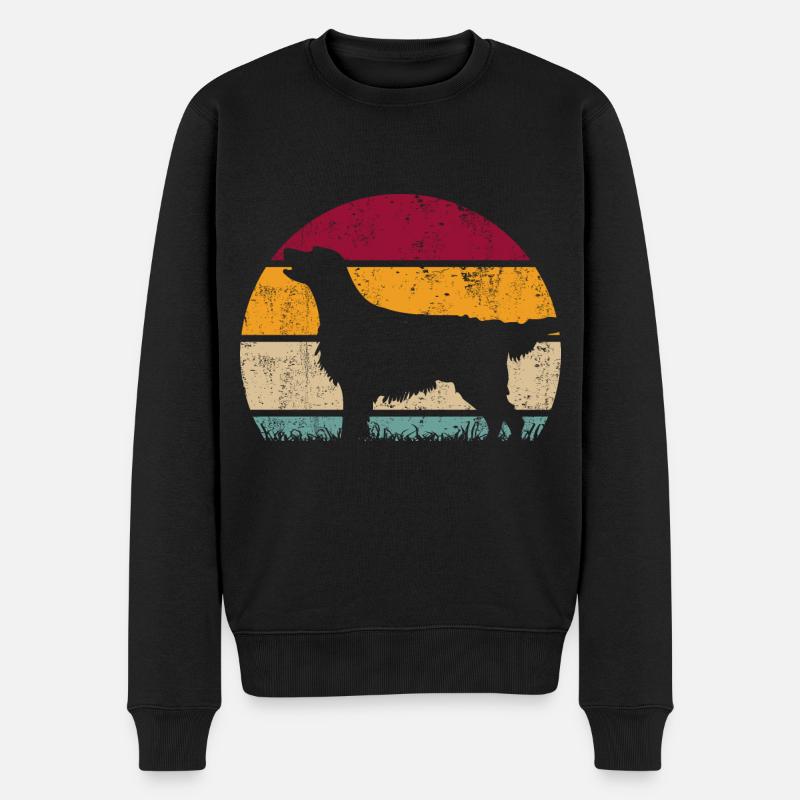 Flat Coated Retriever Retro Vintage Silhouette - Männer Premium Bio Pullover - Schwarz
