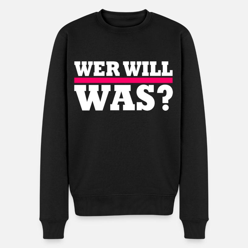 Wer will was - Männer Premium Bio Pullover - Schwarz