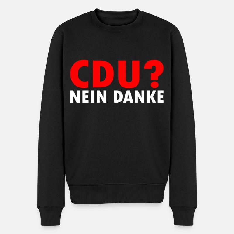 Cdu - Männer Premium Bio Pullover - Schwarz