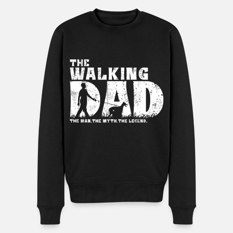 Galgo Espanol Windhund Hund The Walking Dad Papa - Männer Premium Bio Pullover - Schwarz