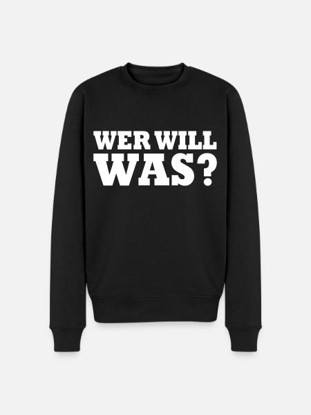 Wer will was - Männer Premium Bio Pullover - Schwarz