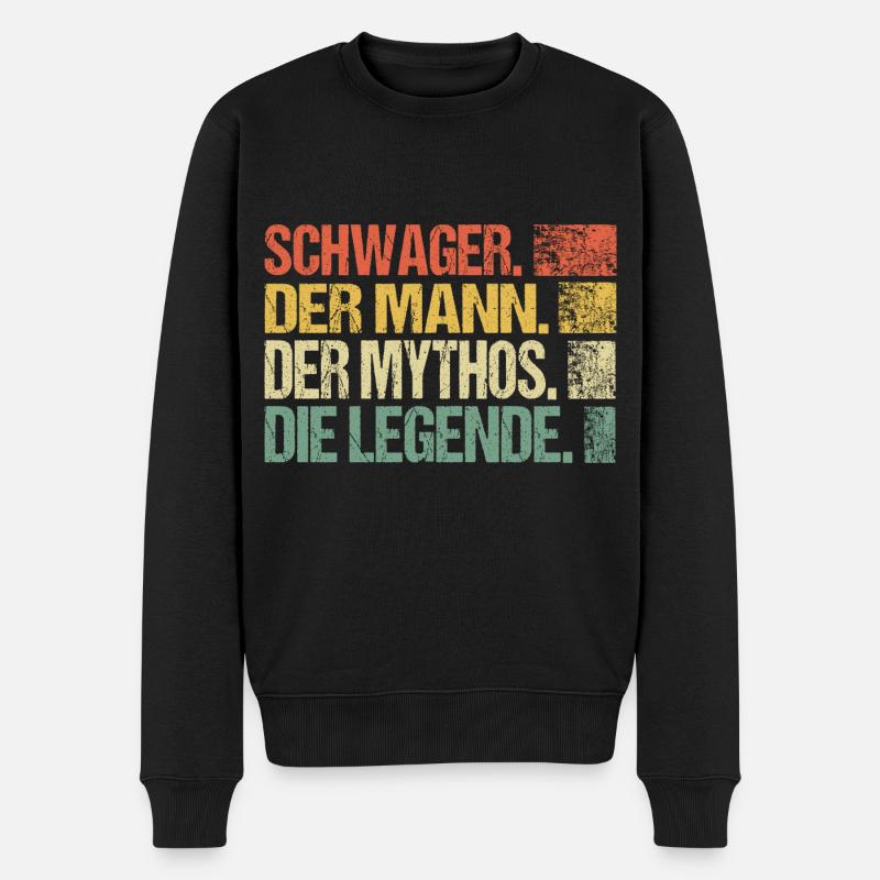Geschenkidee für Schwager Geburtstag Lustig sprüch - Männer Premium Bio Pullover - Schwarz