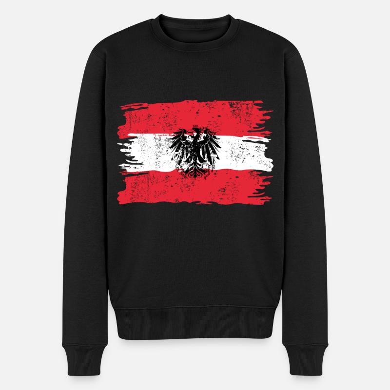 Autriche Drapeau Adle - Pull Premium bio Homme - noir