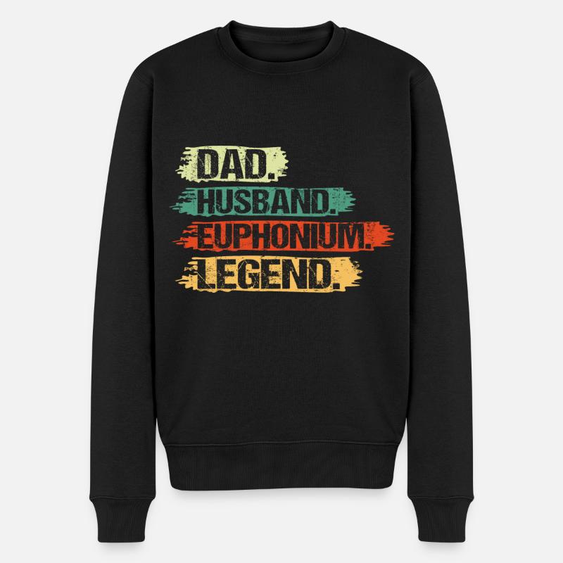 Euphonium Player Euphonist Dad Husband Sprüche - Männer Premium Bio Pullover - Schwarz