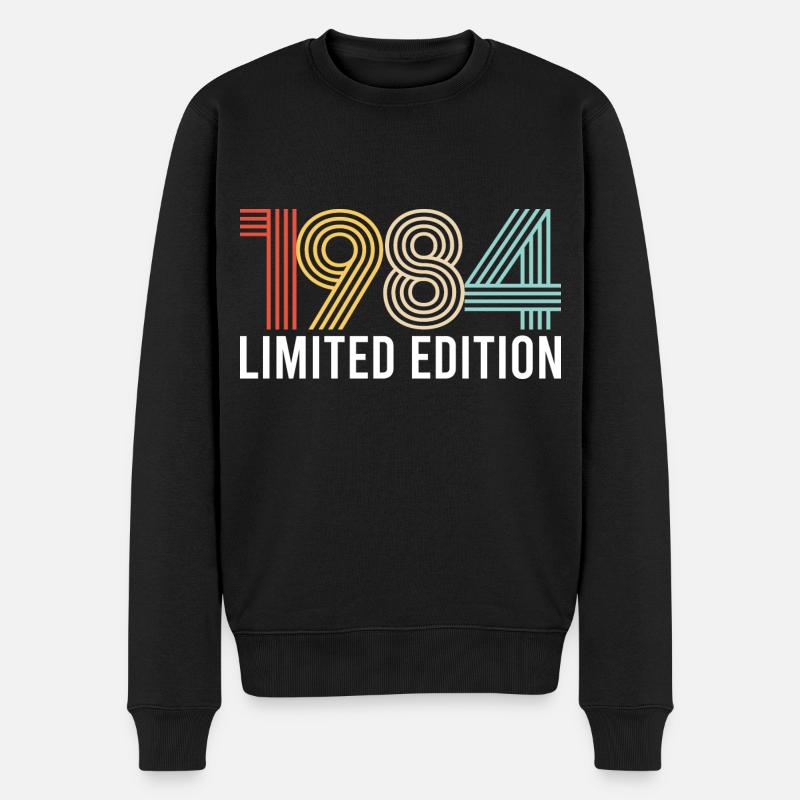 Vintage 1984 Geburtstag Geburtsjahr Retro seashell - Männer Premium Bio Pullover - Schwarz