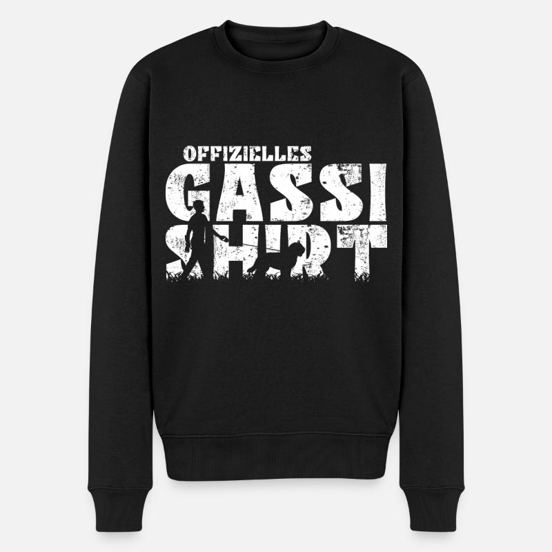 Schapendoes Hund Papa Herrchen Gassi - Männer Premium Bio Pullover - Schwarz