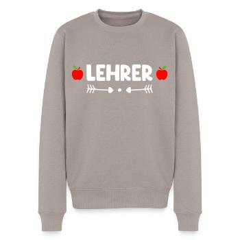 Lehrer - Männer Premium Bio Pullover - Taupe - Vorne - Nico (187cm)