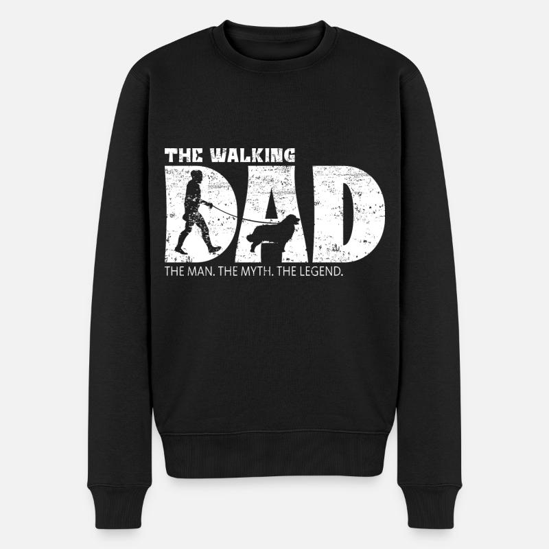 Leonberger Hund The Walking Dad - Männer Premium Bio Pullover - Schwarz