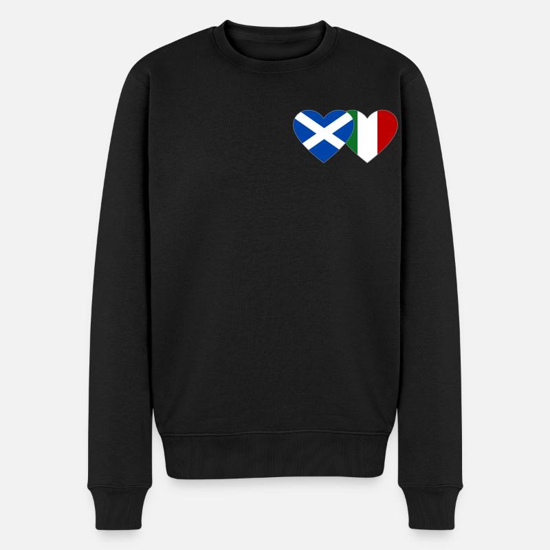 Ecosse Italie Drapeau Coeur - Pull Premium bio Homme - noir
