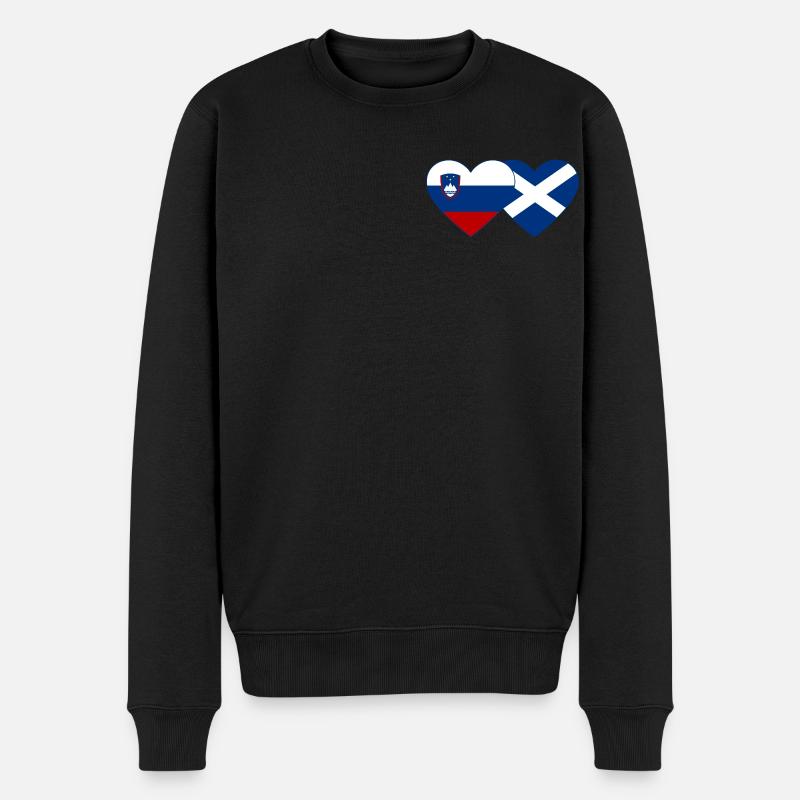 Slovénie Ecosse Drapeau Coeur - Pull Premium bio Homme - noir