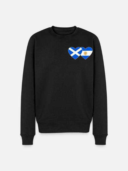Ecosse Argentine Drapeau Coeur - Pull Premium bio Homme - noir