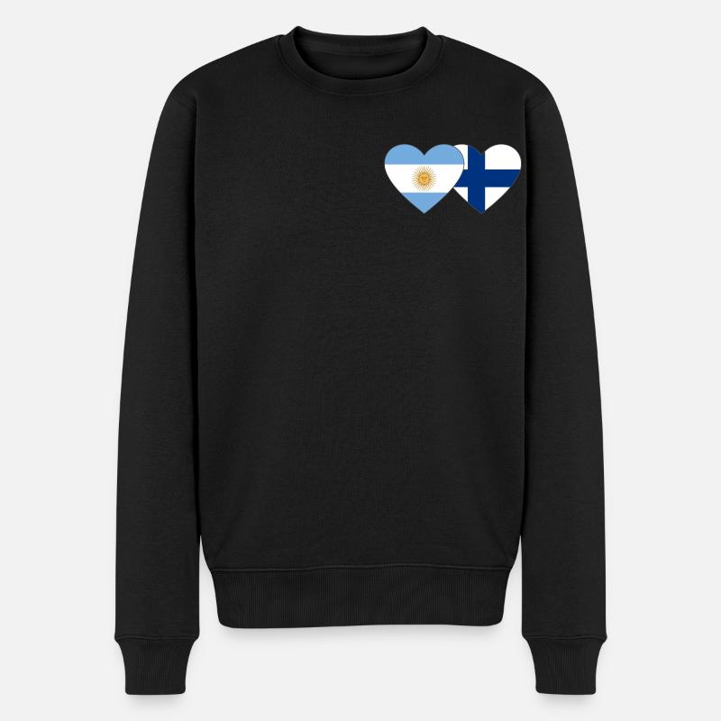 Argentine Finlande Drapeau Coeur - Pull Premium bio Homme - noir