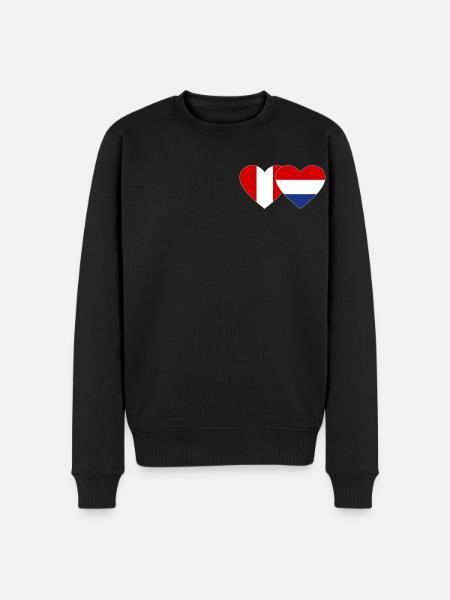 Peru Holland Flag Heart - Men's Premium Organic Jumper - black