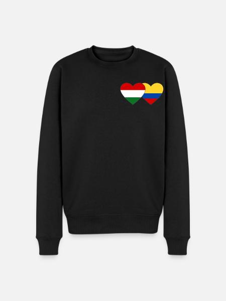 Hongrie Colombie Drapeau Coeur - Pull Premium bio Homme - noir