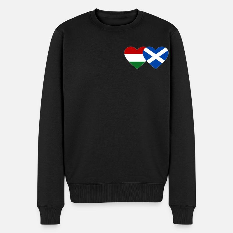 Hongrie Écosse Drapeau Cœur - Pull Premium bio Homme - noir