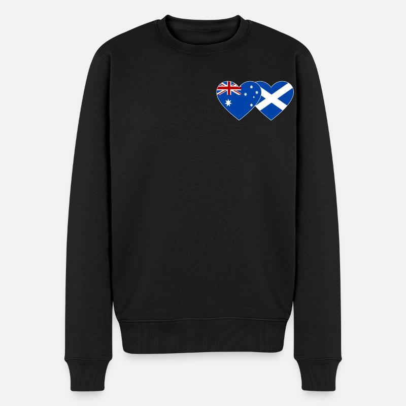 Australie Écosse Drapeau Cœur - Pull Premium bio Homme - noir