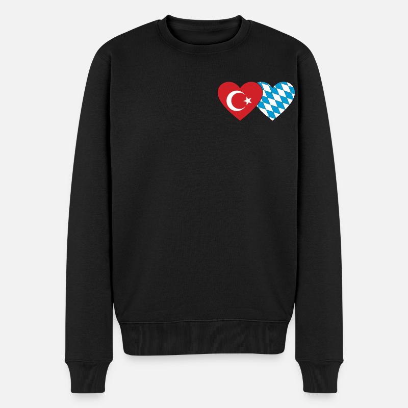 Turquie Bavaroise Drapeau Coeur - Pull Premium bio Homme - noir