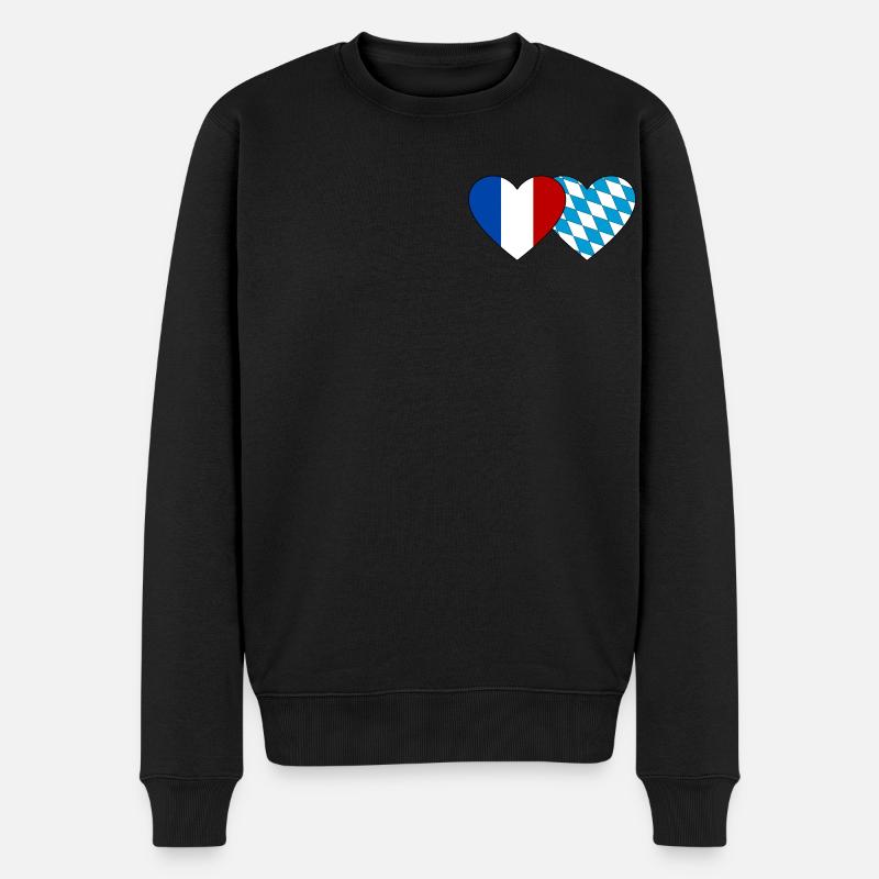 France Bavaroise Drapeau Coeur - Pull Premium bio Homme - noir