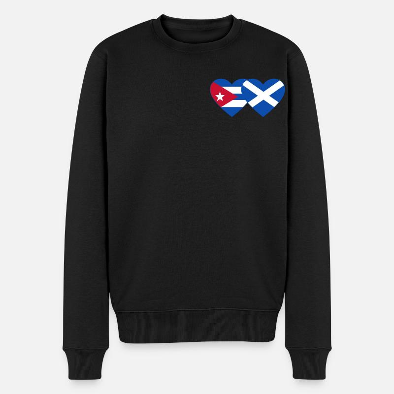 Cuba Ecosse Drapeau Coeur - Pull Premium bio Homme - noir