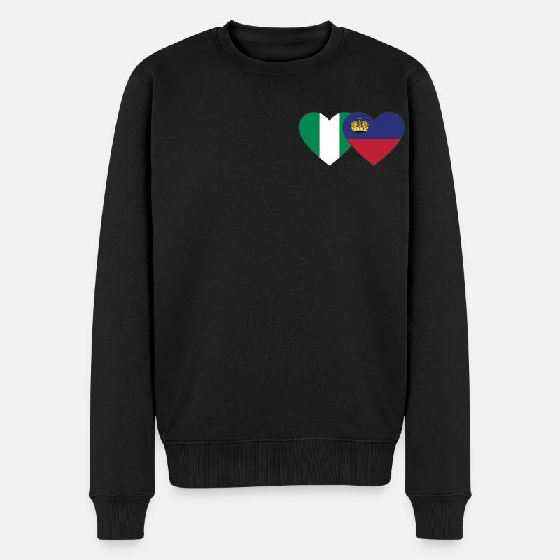 Nigeria Liechtenstein Drapeau Coeur - Pull Premium bio Homme - noir