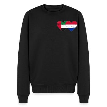 Vereinigte Arabische Emirate Holland Flagge Herz - Männer Premium Bio Pullover - Schwarz - Vorne - Nico (187cm)