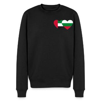 Vereinigte Arabische Emirate Bulgarien Flagge Herz - Männer Premium Bio Pullover - Schwarz - Vorne - Nico (187cm)