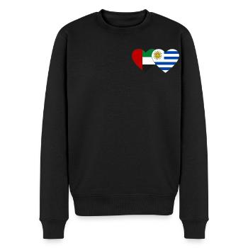 Vereinigte Arabische Emirate Uruguay Flagge Herz - Männer Premium Bio Pullover - Schwarz - Vorne - Nico (187cm)