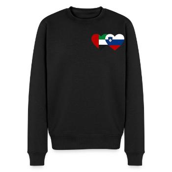 Vereinigte Arabische Emirate Slowenien Flagge Herz - Männer Premium Bio Pullover - Schwarz - Vorne - Nico (187cm)
