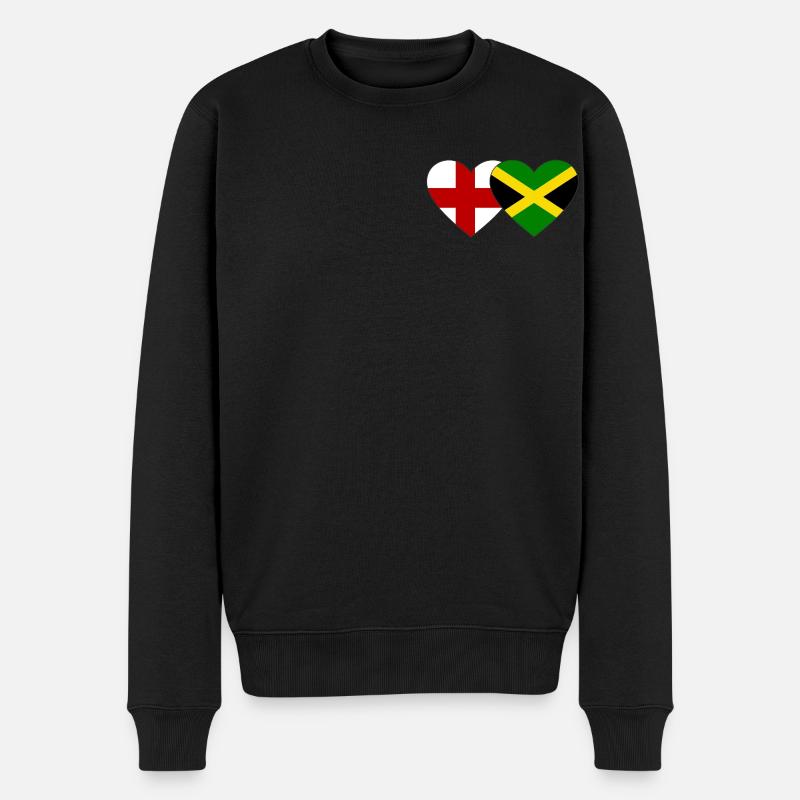 Angleterre Jamaïque Drapeau Coeur - Pull Premium bio Homme - noir