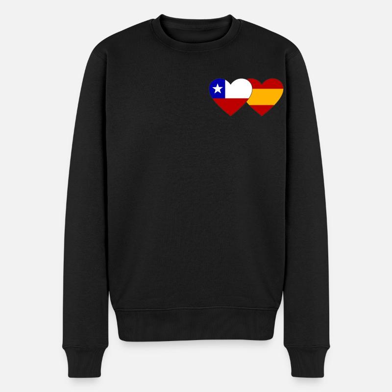 Chili Espagne Drapeau Coeur - Pull Premium bio Homme - noir