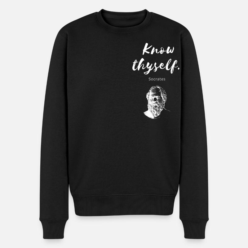 Know tyself Socrates - Pull Premium bio Homme - noir