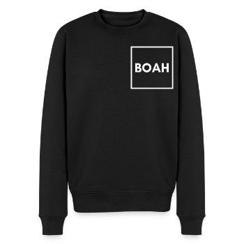 BOAH - Männer Premium Bio Pullover - Schwarz - Vorne - Nico (187cm)