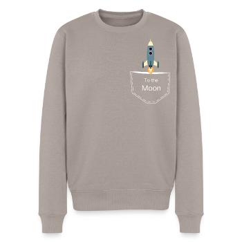 To the Moon 2 - Männer Premium Bio Pullover - Taupe - Vorne - Nico (187cm)
