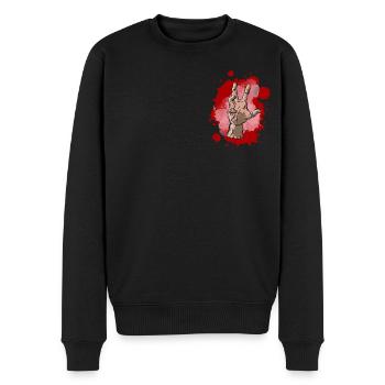 Hand, Die Hand, das Ding - Männer Premium Bio Pullover - Schwarz - Vorne - Nico (187cm)