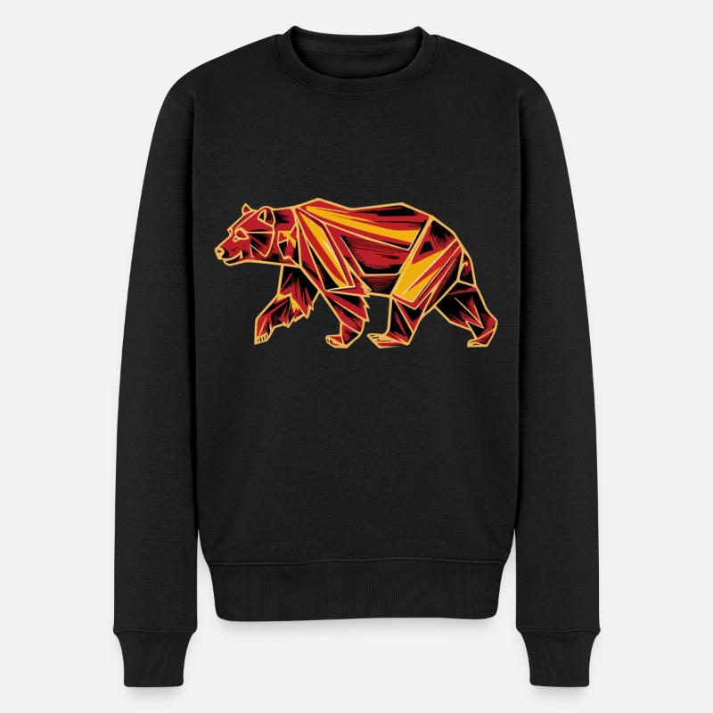 Bär Polygon - Männer Premium Bio Pullover - Schwarz