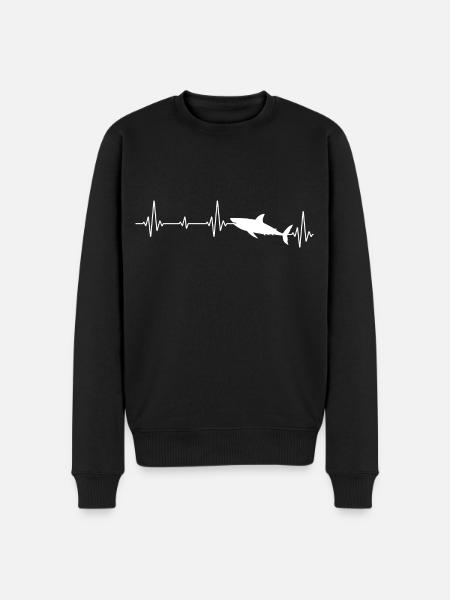 Haj hai-liv marinebiologi haj megalodon - Økologisk premium-sweatshirt til mænd - sort