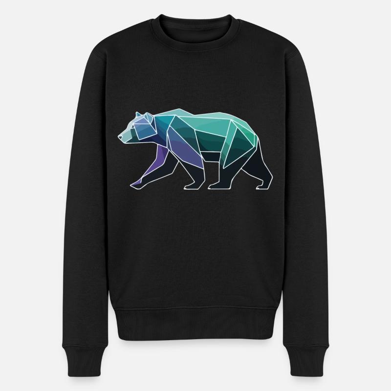 Bär Polygon - Männer Premium Bio Pullover - Schwarz