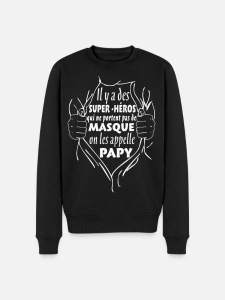 Papy Super-Héros - Pull Premium bio Homme - noir